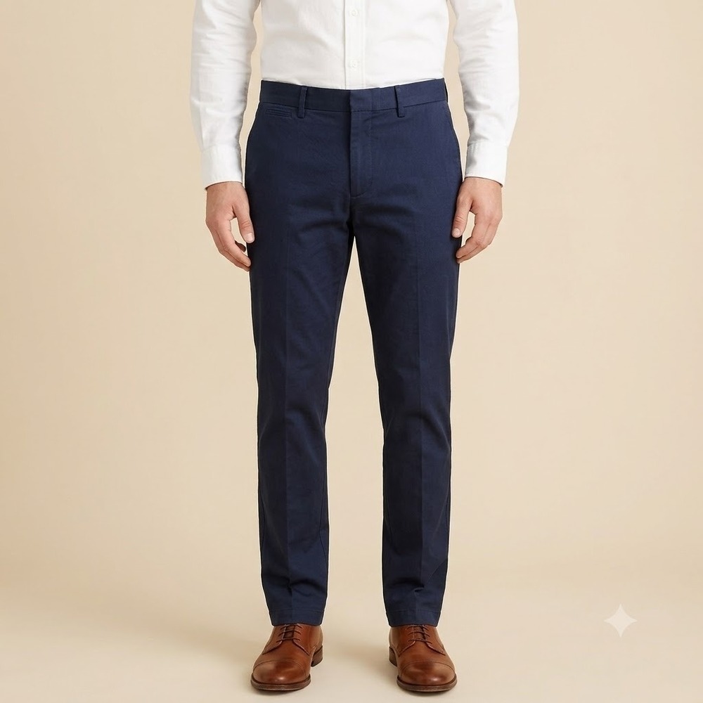 J.Crew Bedford Chino Pants Men's 33x32 Navy Stretch Cotton Straight Fit